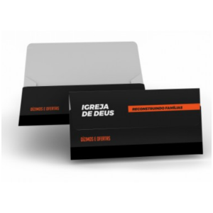 Envelope Carta 23x11,5cm dízimos e ofertas Offset 90g 23x11,5cm 4/0  personalizado dos dois lados Ideal para envelope de dízimos da sua Igreja