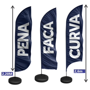 Wind Banner grande 260m x 70cm Tecido Oxford 260x70 4x4  Corte de acordo com o modelo 