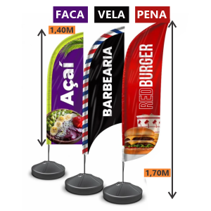 Wind Banner pequeno 170cm x 47cm Tecido Oxford 170x47 4x4  Corte de acordo com o modelo 